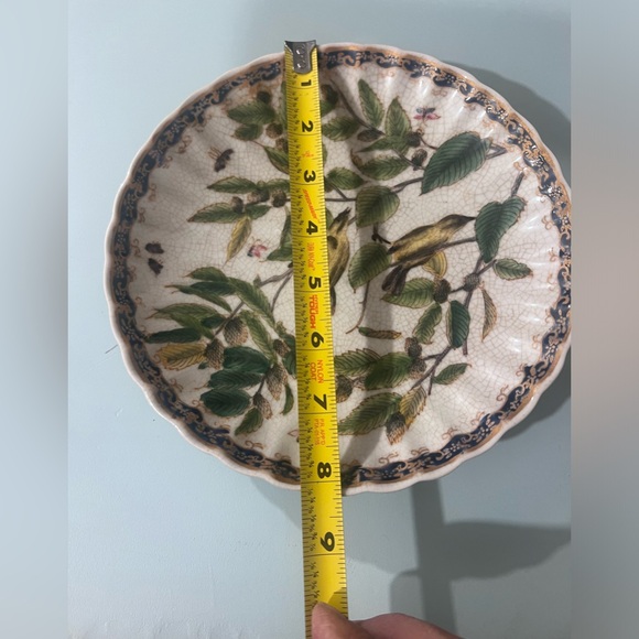 Vintage Phoenix Bird Fire Chinese Famille Plate Olive Branch Feng Shui - Picture 2 of 4